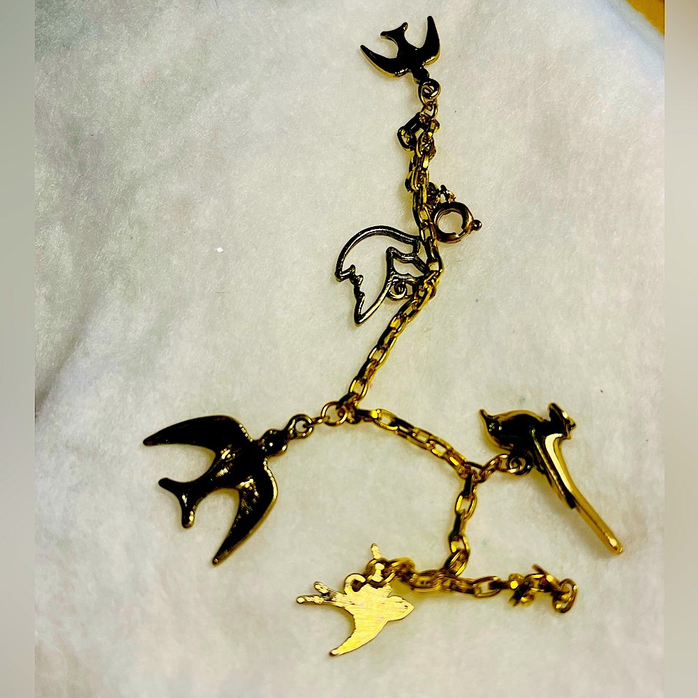 Vintage Bird Charm Bracelet